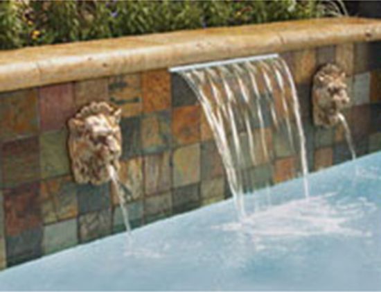 Magix Falls Water Effects Waterfall 6-Inch Lip 2' Wide Gry Pentair - 581202FSG