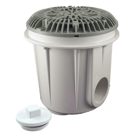 Custom Molded Products Inc. Gunite Pool Deep Body White Main Drain W/ 8-Inch Galaxy Lid - 25514-000-000