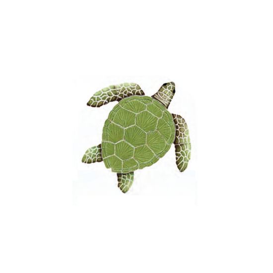Master Tile Lggrhead Turtle Green 8-Inch X 8-Inch Tile Artistry In Mosaics - TLOGRES