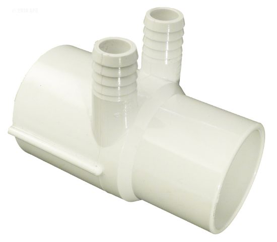 Waterway Manifold 2-Inch Spigot X 2-Inch Slip X Two 3/4-Inch Ribbed Barb Ports - 672-7130B