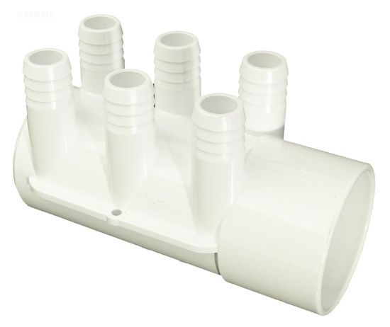Waterway Manifold 2-Inch Slip X Dead End X Six 3/4-Inch Ribbed Barb Ports - 672-7180B