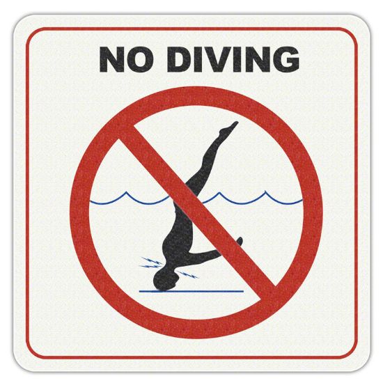 Aquatic Technology No Diving Symbol 6IN X 6IN Vinyl Stick On - 101TISW0606