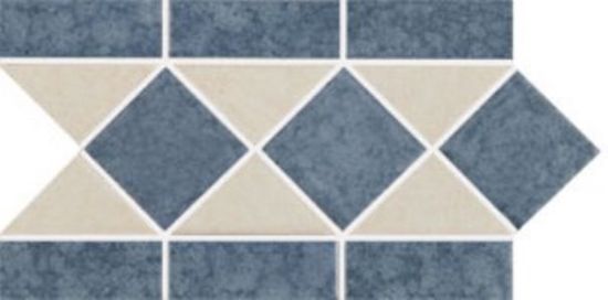 Us Pool Tile Listello Series BLUE/BONE 10 Lin FT/5 Sq Ft Per Case - LS379