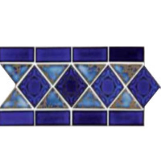 Master Tile Test No Sale /MAS L 240 S Listello Terra Blue 6-Inch X 12-Inch 10 Pcs 5.7 SF/ Ctn Glazed Mastertile