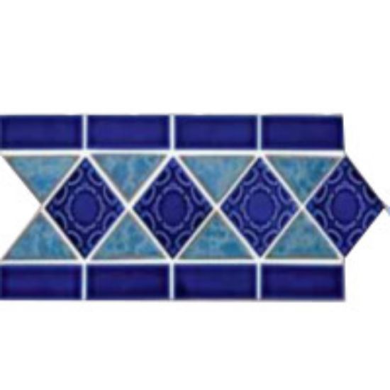 Master Tile Listello Atlantic Blue 6-Inch X 12-Inch 10 Pcs 5.7 SF/ Ctn Glazed Mastertile - MAS L 354 S