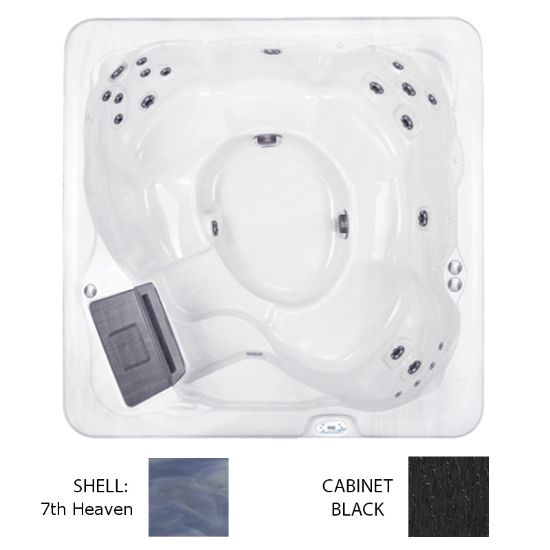 Sunrise Spas Nags Head 7TH Heaven Shell Spa Black Cabinet W/ Ozone / Spa Cover Tranquility - 780-TQ-2