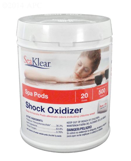 Nc Brands Lp Seaklear 1160051 Spa Pods Shock Oxidizer 20/PK 12/CS Hot Tub Chemicals