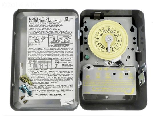 Intermatic Usd Intermatic 250 V Time Clock INDOOR-DOUBLE Pole - T104