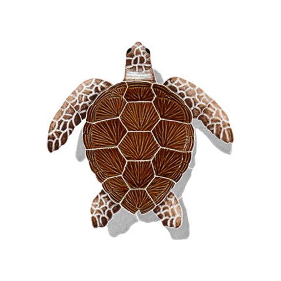 Master Tile Lggrhead Turtle Brown 9-Inch X 8-Inch W/ Shadow Tile Artistry In Mosaics - TLSBROS