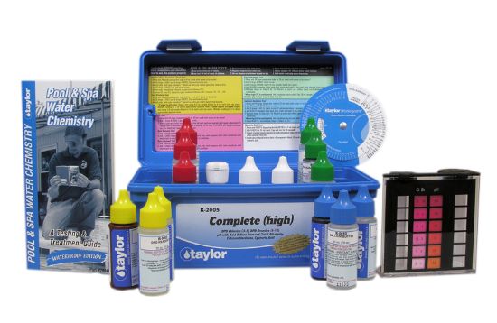 Taylor Swimming Pool Test Kit K-2005 Liquid Dpd Test Kit W/.75 Oz Reagents High Range Ph Total Alk Cal Hardness Ph Demand CYA