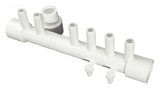 Waterway Manifold 1/2-Inch Slip X 1/2-Inch Slip 1 Plug X Six 3/8-Inch Barb Ports 2 Plugs - 672-4690