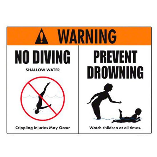 Aquatic Technology No DIVING/PREVENT Drowning - 6610WS2418E