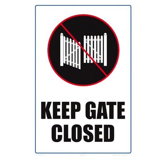 Aquatic Technology Keep Gate Closed 12X8 Plastic English - 6901WS1218E