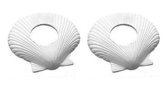 JED Pool Tools Ig Escutch. White Shells Pair - FF-1200