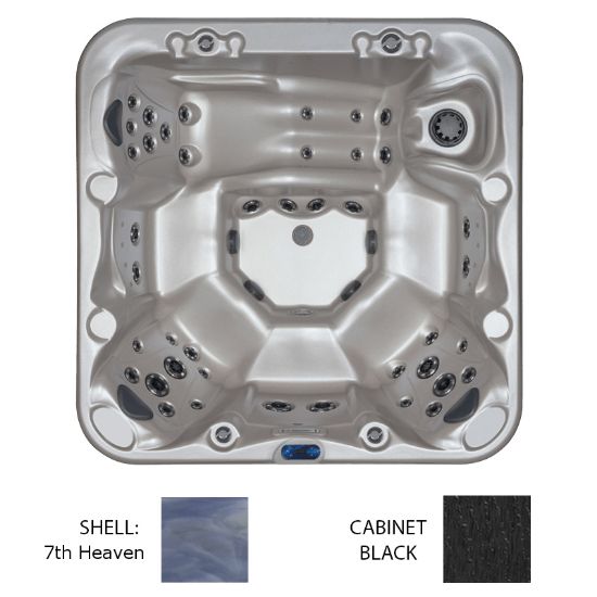 Sunrise Spas Monticello 7TH Heaven Shell Spa Black Cabinet W/ Ozone / Exterior Safety And Corner - 203-LX-TQ-2