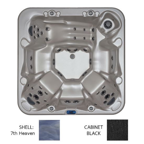 Sunrise Spas Mt Washington 7TH Heaven Shell Spa Black Cabinet W/ Ozone / Exterior Safety And Corner - 205-LX-TQ-2