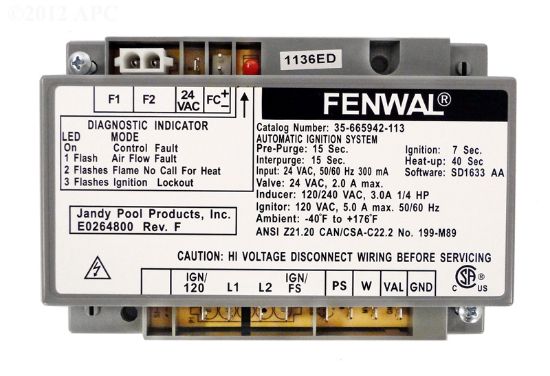 Ignition Control Module Jandy Pro Series Heating Systems - R0456900