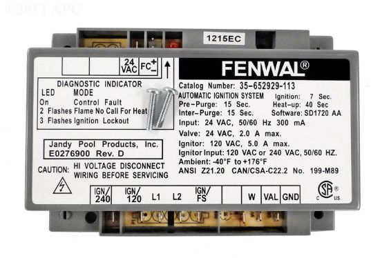 Jandy Ignition Control Model All Legacy Lrze - R0491300