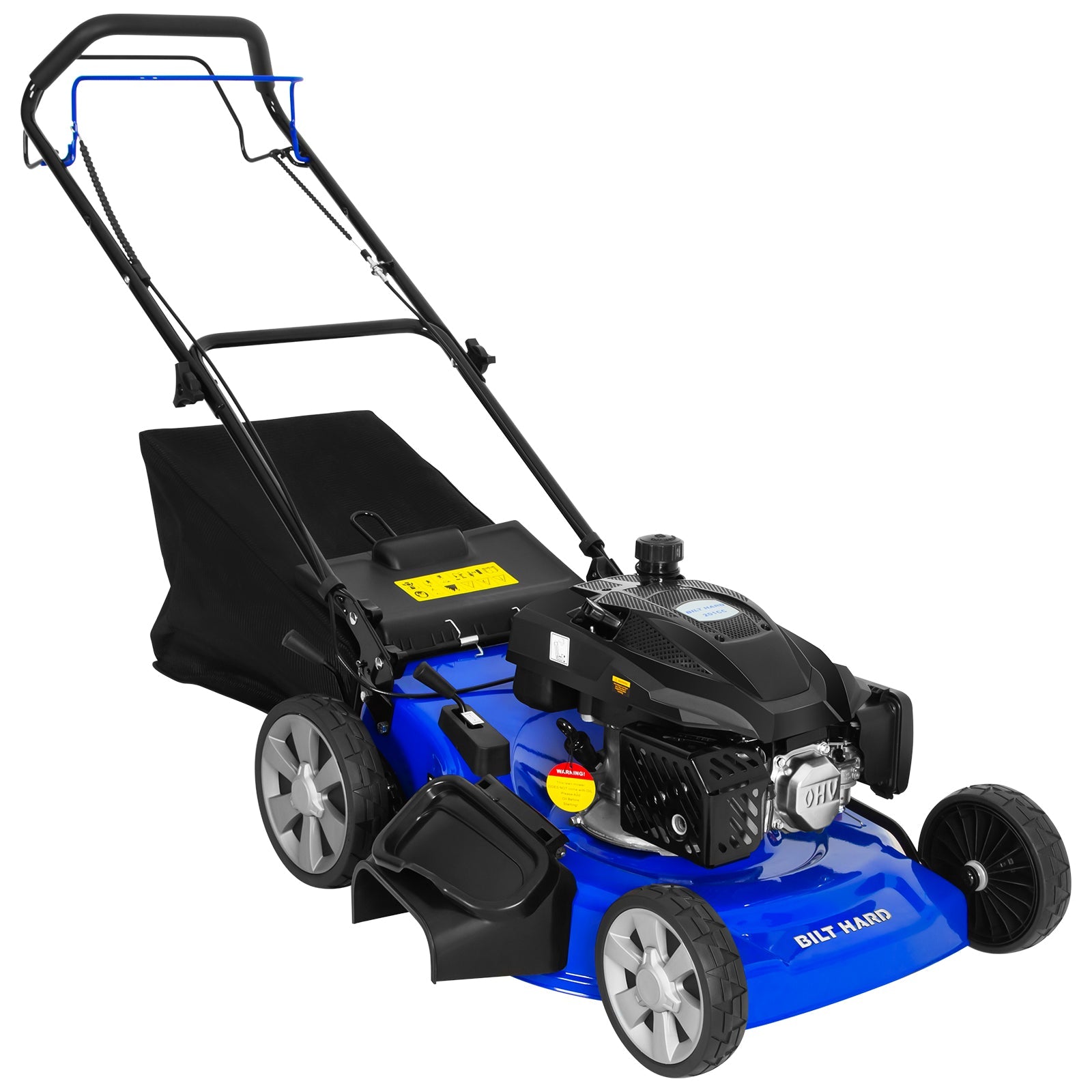 BILT HARD 21" Self-Propelled Gas Lawn Mower – 201cc 4-Cycle Engine, 3-in-1 Mulching, Bagging & Side Discharge, 8-Position Height Adjustment, Easy Start