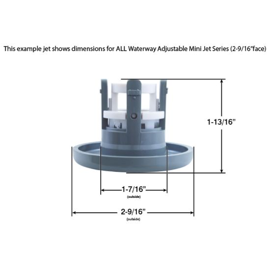 Waterway Pulsator Adj M/J Eyeball Smooth Esc Black - 212-1041