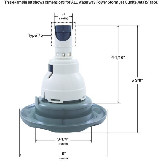Power Jet Galaxy Massage Internal White Waterway - 212-6430G