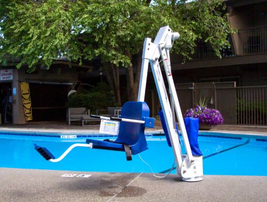 Aqua Creek Products Mighty 400 Chair Lift W/O Anchor 400 Lb Capacity White / Blue - F-MTY400