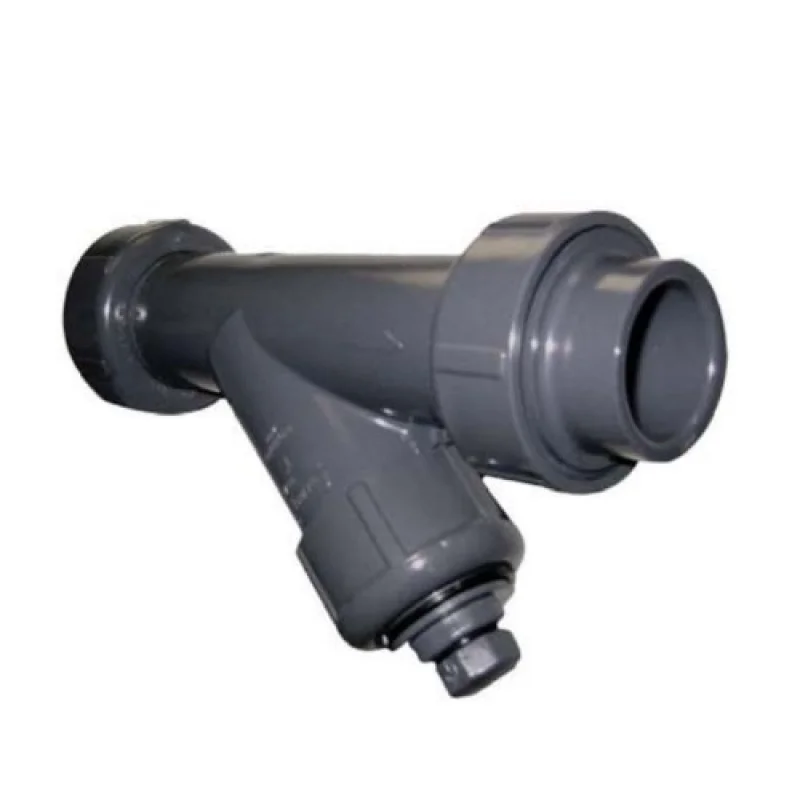 1/2" Spears Gray PVC True Union Y-Strainer - SOC - FKM - SS8 Mesh (YS3AS8-005)