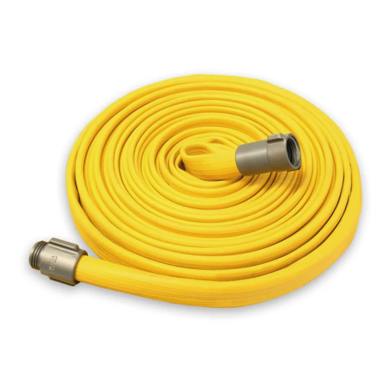 1" Inch Rubber Wildland Fire Hose (Aluminum Pipe Fittings) Yellow Yellow