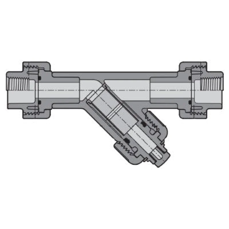 1" Spears Gray PVC True Union Y-Strainer - FIPT - EPDM - SS8 Mesh (YS2BS8-010)