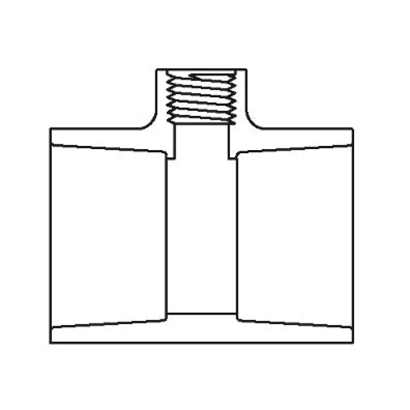 10" x 2" Sch 80 PVC Reducing Tee - Soc x Fipt 802-621