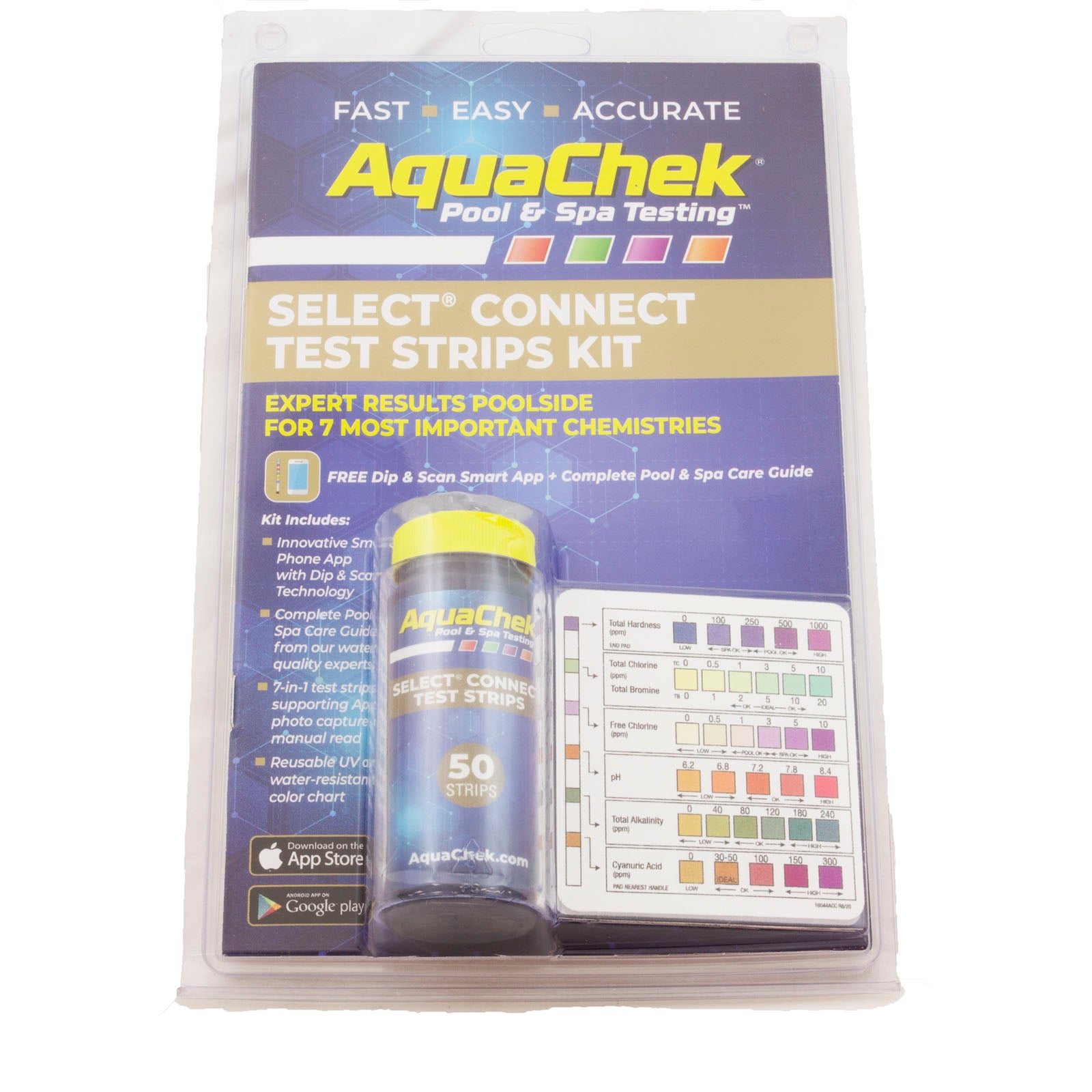 Test Strips, AquaChek Select, 7in1, TH, TC, TB, FC, pH, TA, CA, 50ct