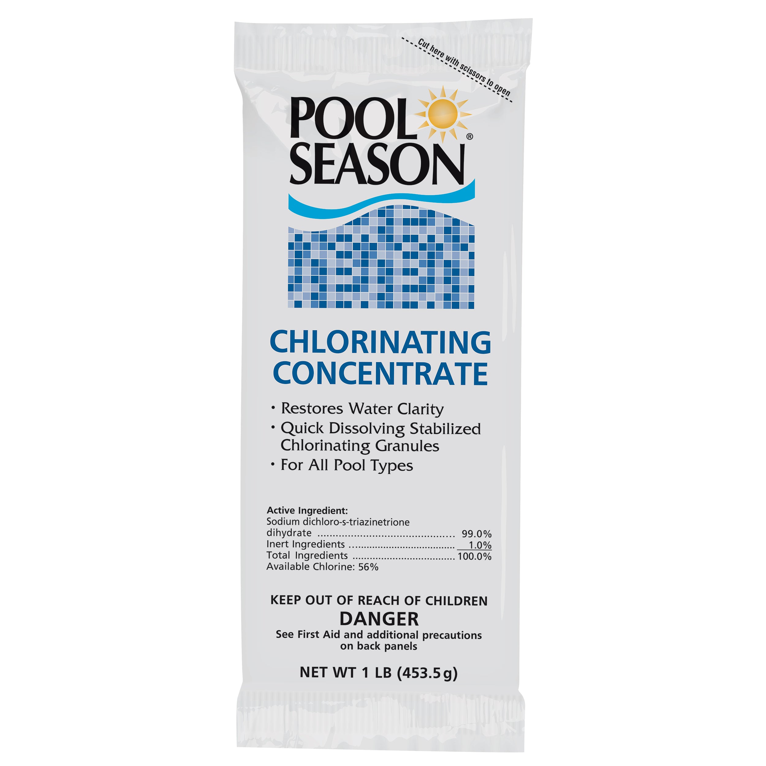 Pool Season 47251290 1 lb Chlorinating Concentrate Bag