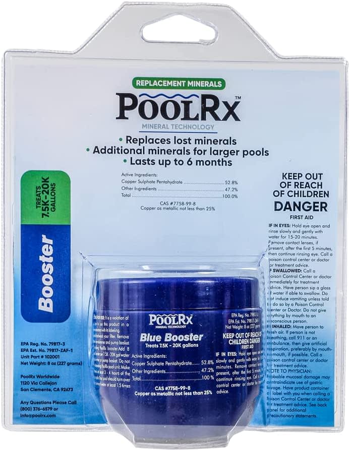 PoolRx Blue Booster 6 Month Swimming Pool Algaecide Replacement, Single Unit