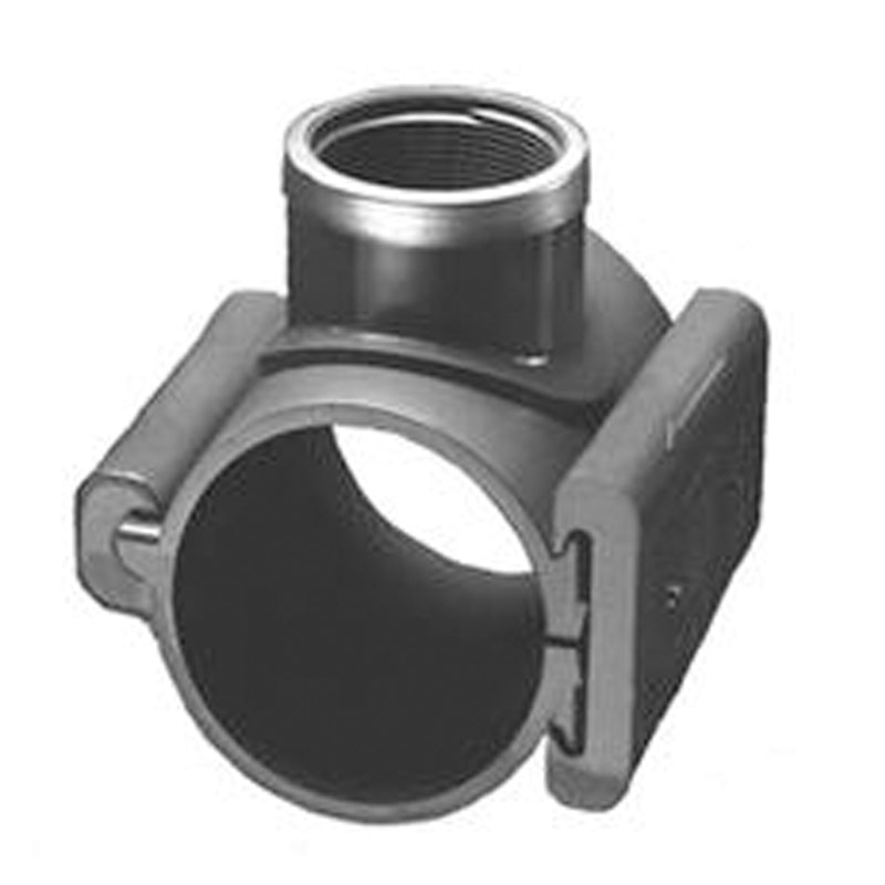 Clamp It PVC Saddle Tee, 2in Pipe, 1.5in FPT Tap, 422015
