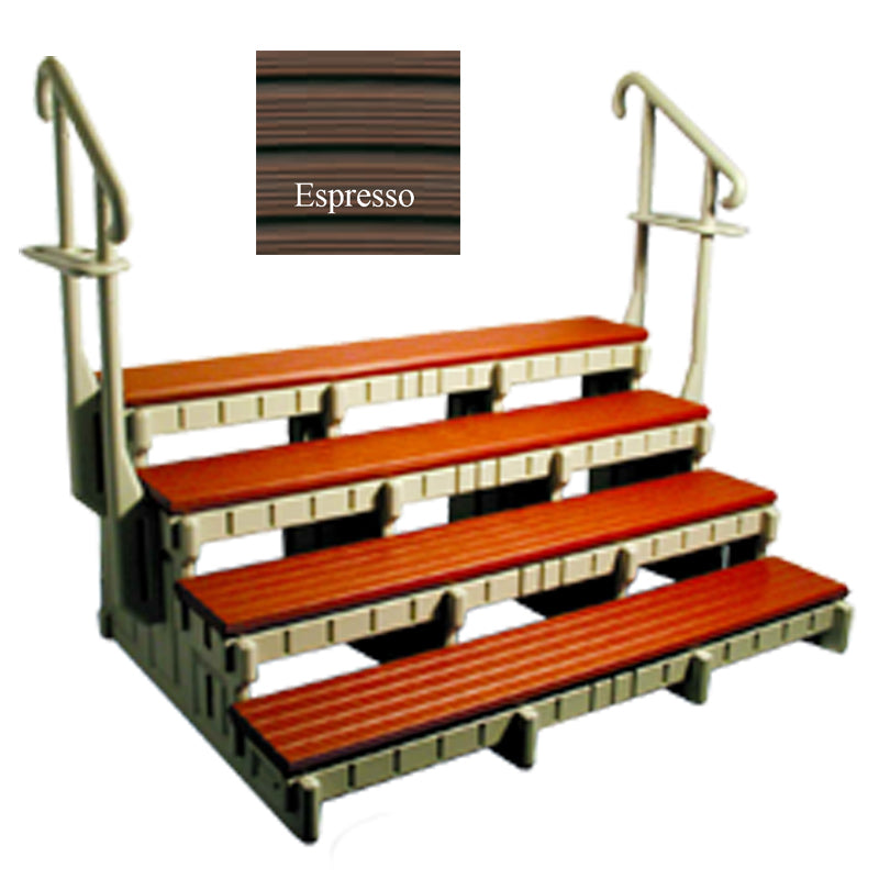 Swim Spa Step, 4 Tread, Black Frame, 36in, SSS36-4-E