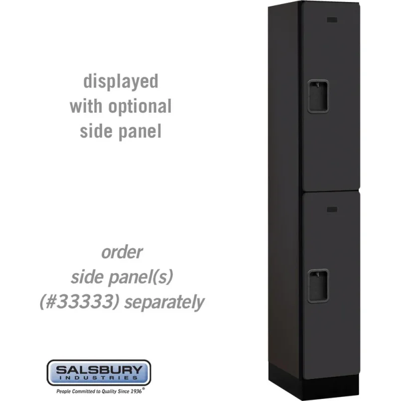 12" Wide Double Tier Designer Wood Locker - 1 Wide - 6 Feet High - 18" Deep by Salsbury Black