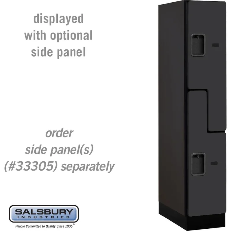 12" Wide Double Tier 'S' Style Designer Wood Locker - 1 Wide - 5 Feet High - 21" Deep by Salsbury Black