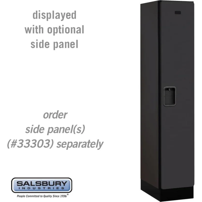 12" Wide Single Tier Designer Wood Locker - 1 Wide - 5 Feet High - 18" Deep by Salsbury Black