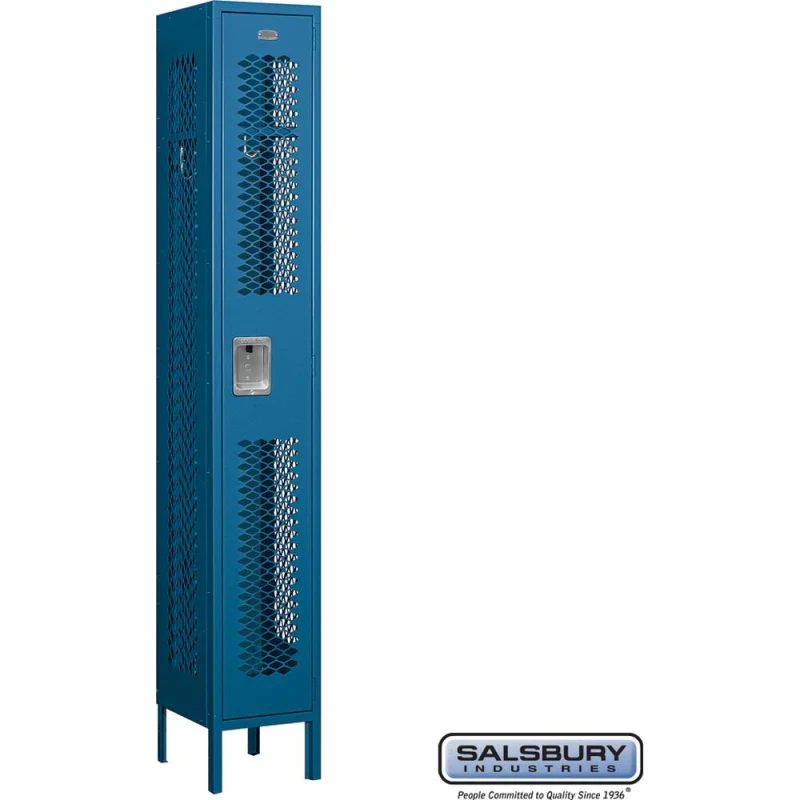 12" Wide Single Tier Vented Metal Locker - 1 Wide - 6 Feet High - 12" Deep by Salsbury Blue