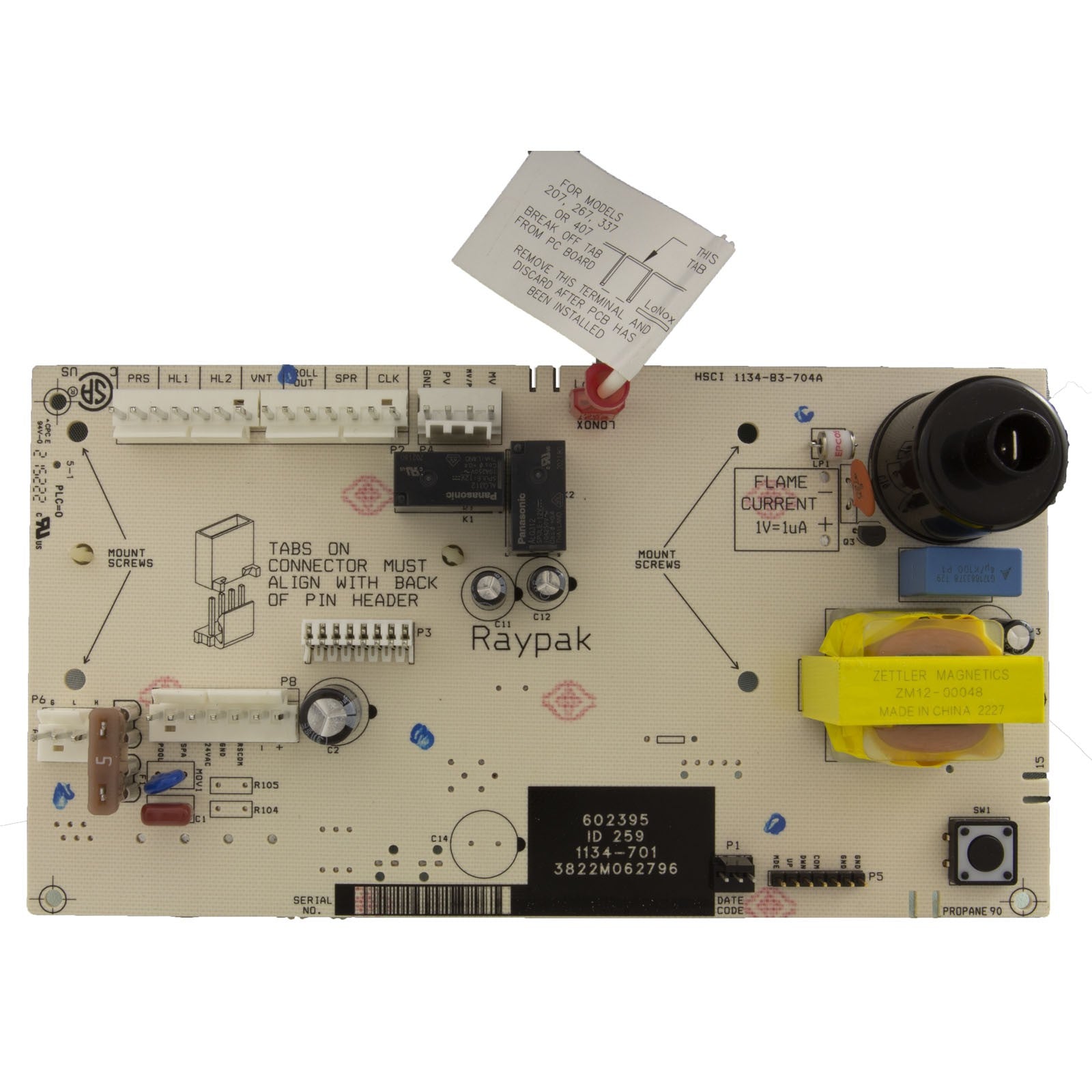 PCB Controller IID Kit, Raypak 206A-408A, 3-Wire, Current : 100-10000345