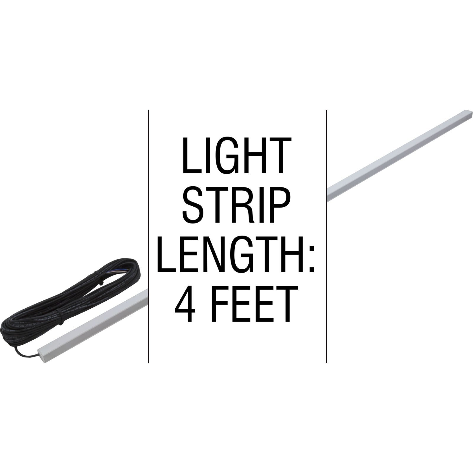Light Strip, PAL LED, 4ft, w/Diffuser Lens, 65ft Cord : 42-PLOF-RGB-120