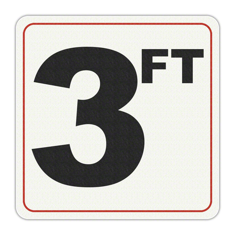 3 FT - Adhesive Depth Marker - 8 Inch x 8 Inch with 6 Inch Lettering