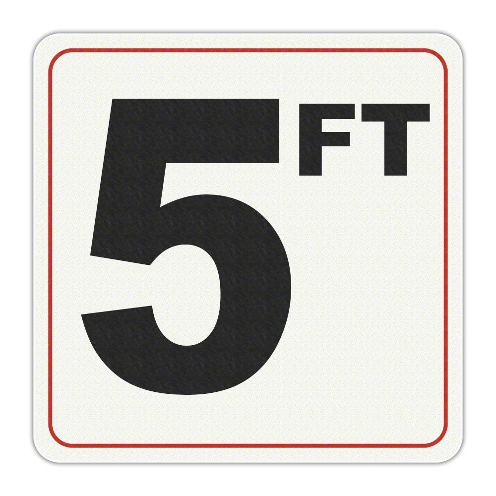 5 FT - Adhesive Depth Marker - 8 Inch x 8 Inch with 6 Inch Lettering