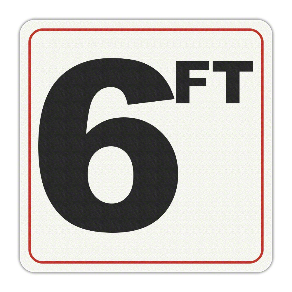 6 FT - Adhesive Depth Marker - 8 Inch x 8 Inch with 6 Inch Lettering
