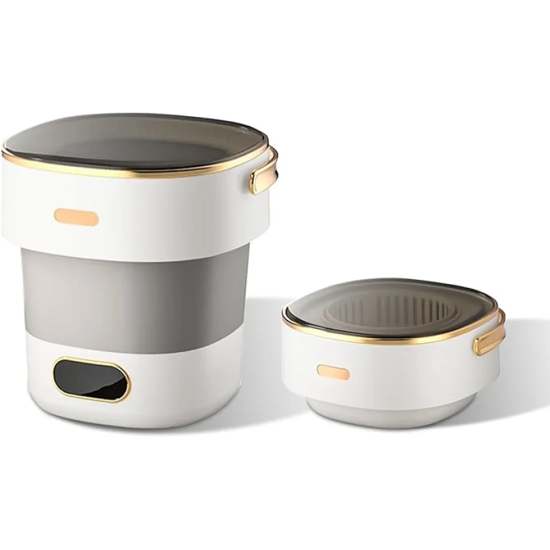 13L, Portable Washing Machine, Mini Washer Foldable Compact Laundry Machine with Basket Spin, Small Underwear Washer for Travel, Apartment, Manual Clothes Washing for Compact Spin Dryer