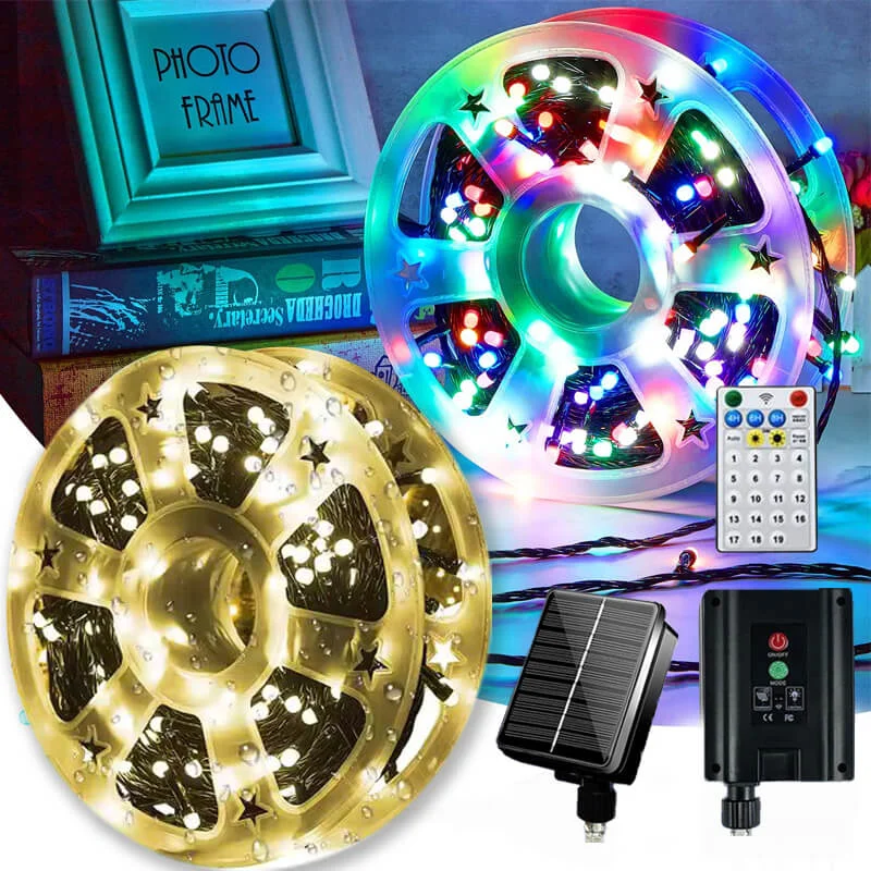 164FT Solar Outdoor Rope Lights Colorful