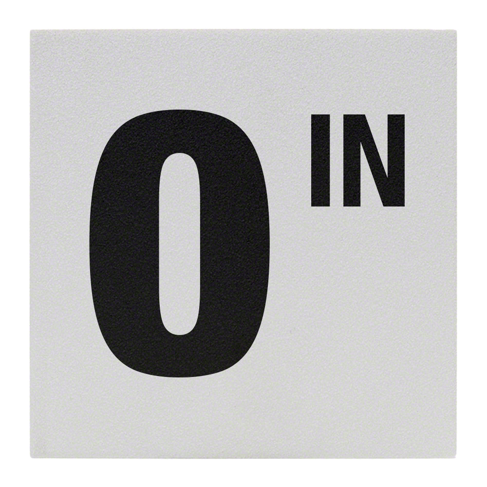 0 IN Ceramic Skid Resistant Tile Depth Marker 8 Inch x 8 Inch with 6 Inch Lettering