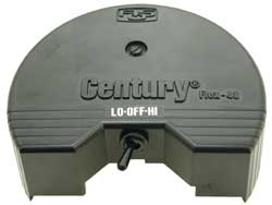 Century Plastic End Cover, with Two-Speed Toggle Switch