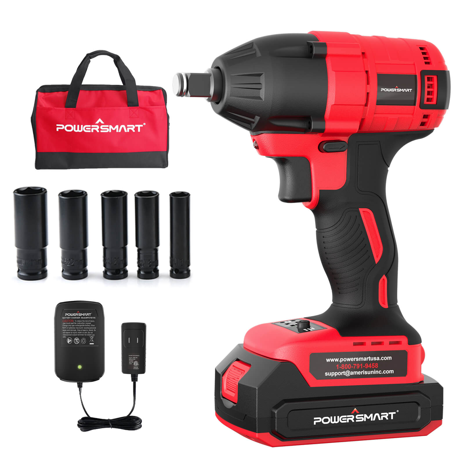 20V Brushless Cordless Impact Wrench Kit w/ Battery & Charger PS76142B
