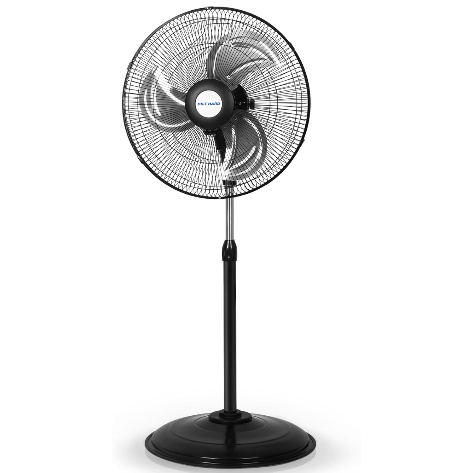 BILT HARD 18" 3900 CFM Oscillating Pedestal Fan: High Velocity, 3-Speed Metal Shop Fan, UL Listed